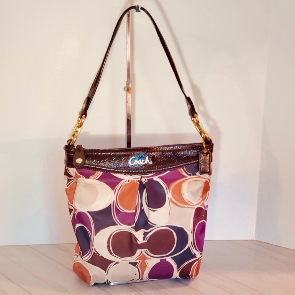 Coach Ashley Hand Drawn Scarf Print Hippie Handbag F20016